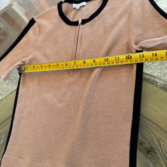 Reiss Rosie Short Sleeve Sweater Dress XS Camel/Black Striped Knit - Picture 11 of 15